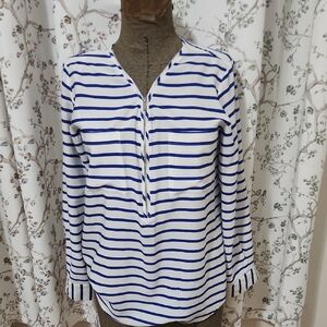 Women's Blue and White Striped Top